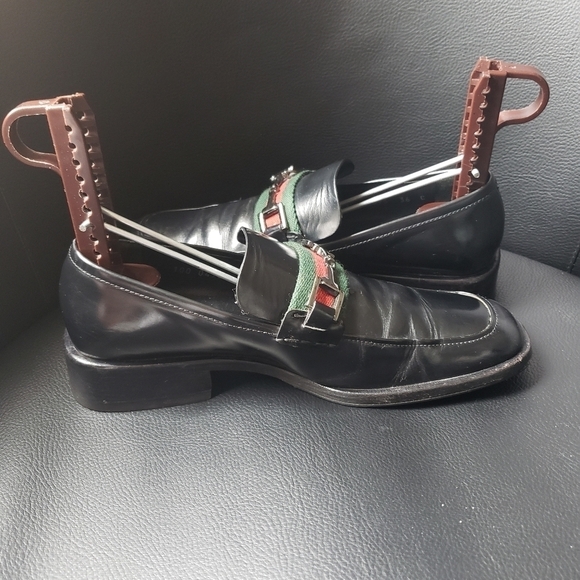 Gucci Web Accent Patent Leather Loafers - Picture 6 of 12